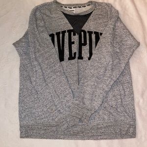 Pink fleece crew neck